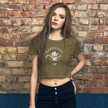 Women’s Crop T-Shirt ( black + olive )