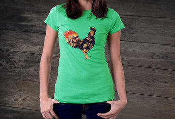 Artist Series by FHoD - Ladies' short sleeve t-shirt - Rooster - Farm Hard or Die