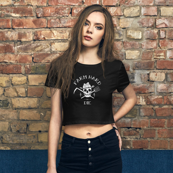 Women’s Crop T-Shirt ( black + olive )